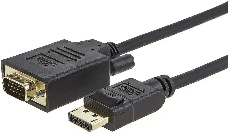 

Displayport to VGA Cable , DP to VGA Cable Gold Plated, Standard DP Male to VGA Male Cable Black Color