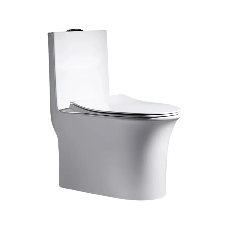 Artistic Patterned White One Piece Closestool Siphon Jet Fluishing S-Trap Floor Mounted Luxious Villa Bathroom Seat Toilet