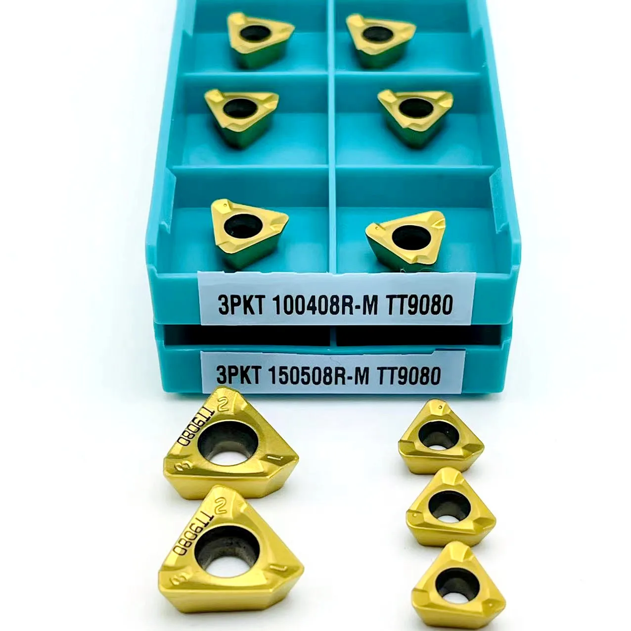 10PCS 3PKT100408 3PKT150508-M TT9080 High Quality Carbide CNC Milling Inserts Indexable Lathe Parts Tools 3PKT 100408R 150508R