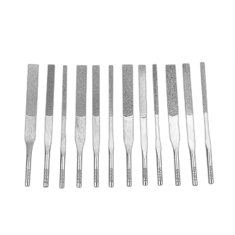 Jeu de fichiers de 12 pièces, poignée de 3 Mm, diamant conique, meulage pneumatique ultrasonique, Mtp-120 outils à main alternatives