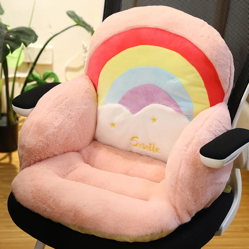 1PC ins NEW Rainbow Pillow Animal Seat Cushion Stuffed Small Plush Sofa Indoor Floor Home Chair Decor Winter Children Gift