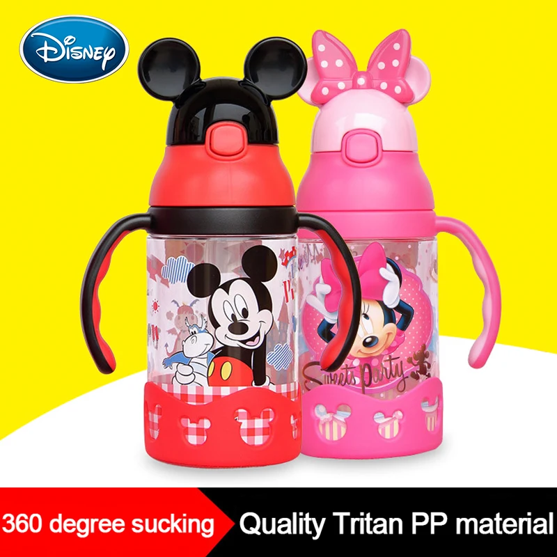 

Minnie cup children's sippy cup with handle learn to drink cup Disney baby kettle leak-proof baby drink cup