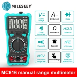 Mileseey NCV multimetro Digital Clamp 1000 conteggi errore allarme tensione capacità Ohm diodo multimetro gamma automatica