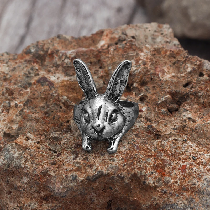 Adjustable Vintage Hippie Chic Handmade Rabbit Bunny Animal Knuckles Rings for Women Girls Charm Gift Fashion Jewelry