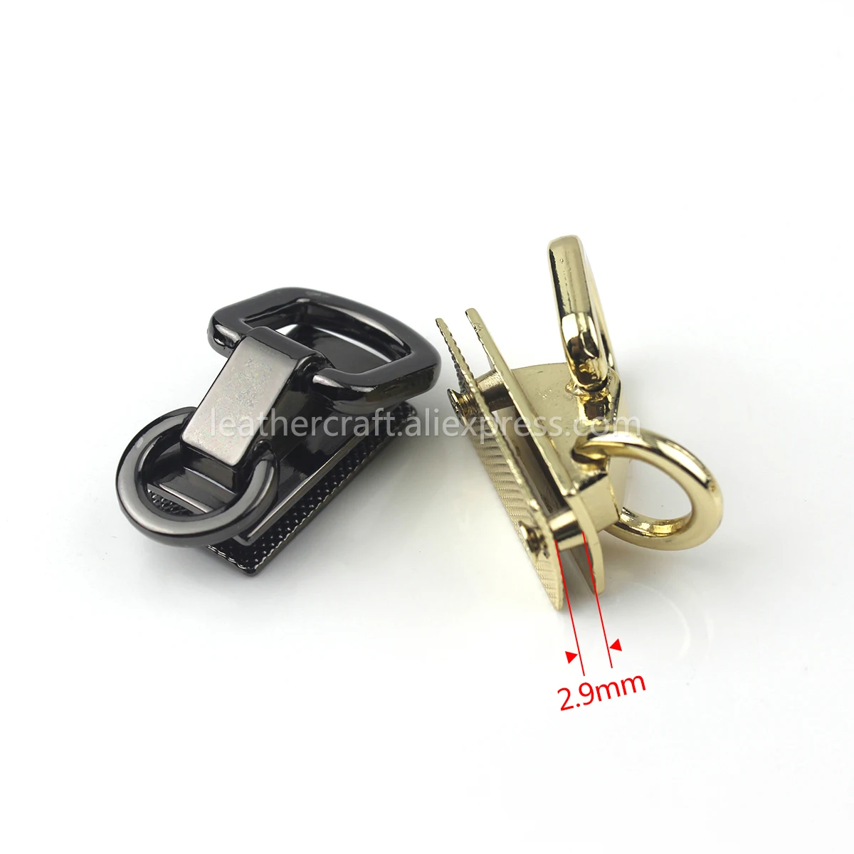 2pcs Leather Craft Bag Strap Metal Gusset Hanger Clamps Bag Side Edge Anchor Link Hardware with Double Rings