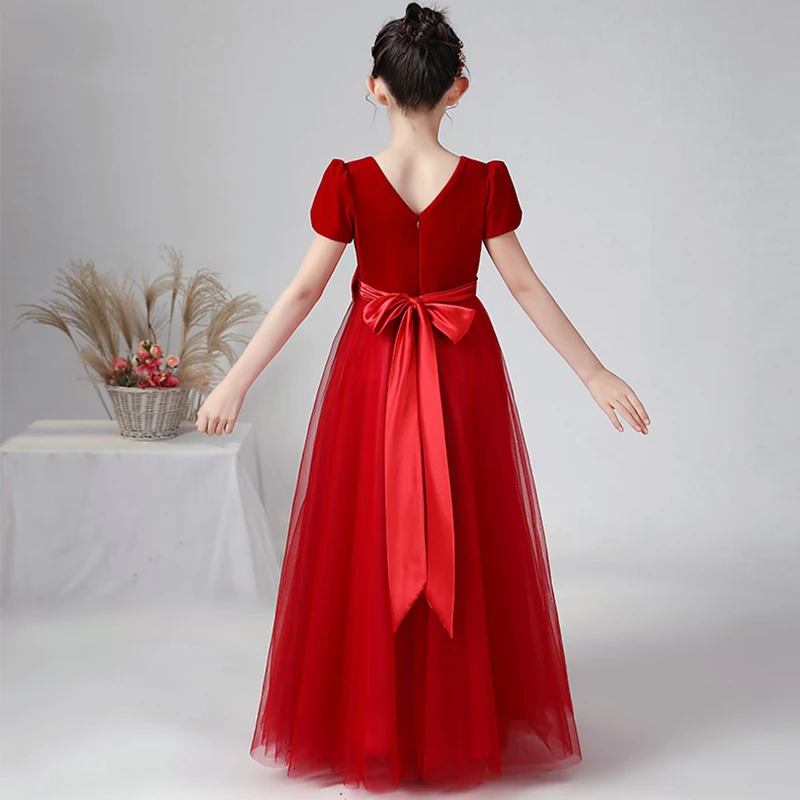 Dideyttawl Rote Blume Mädchen Kleider Für Neue Jahr Tüll Junior Konzert Kleid Weihnachten Kinder Geburtstag Hochzeit Formal Pageant Kleid