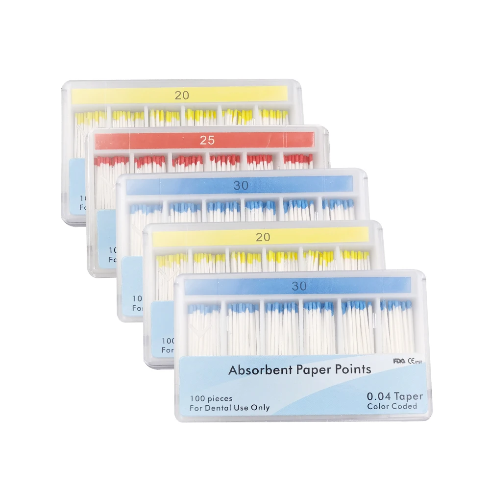 5box 0.04Taper Dental Absorbent Paper Points 25# Red Root Canal Absorbent Paper Absorption Cotton Dental Endodontic Material