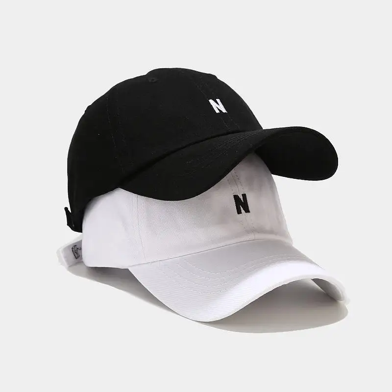 2021 Letter N Embroidery Cotton Casquette Baseball Cap Adjustable Outdoor Snapback Hats for Men and Women 56