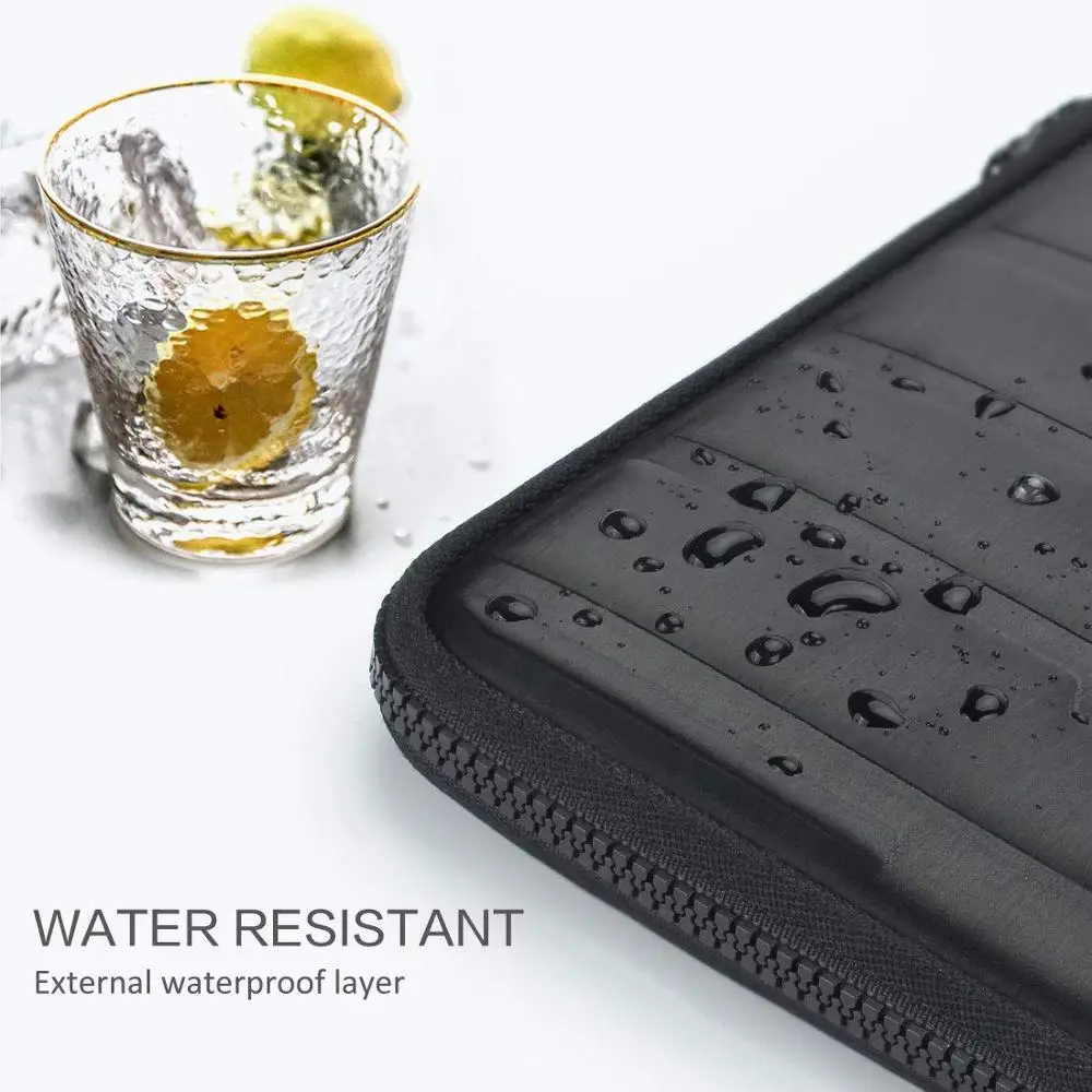 Domiso-bolsa para laptop, 10, 13, 14, 15.6 polegadas, resistente ao choque, com alça, capa protetora, compatível com macbook, dell, hp, lenovo, black