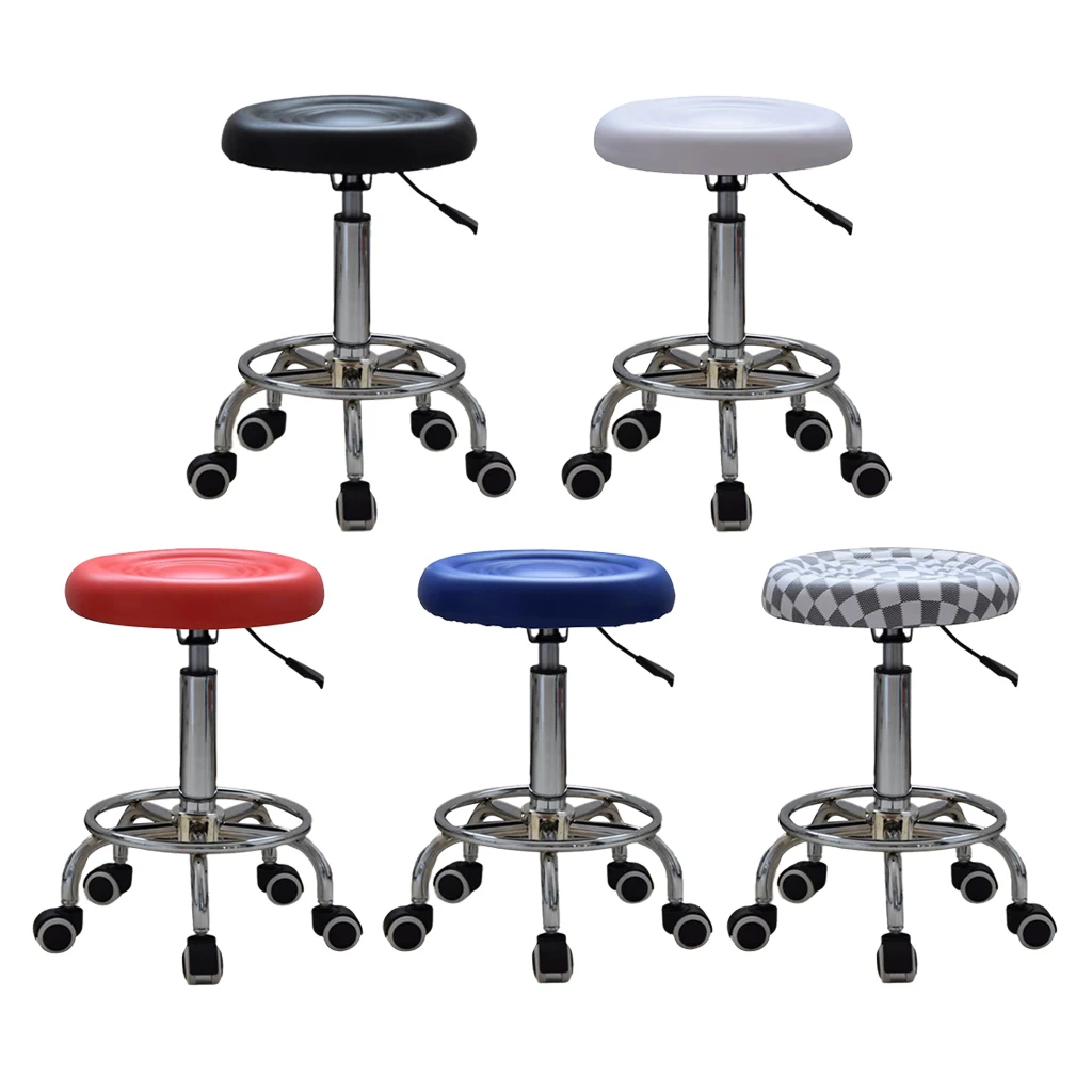 Salon Stool Hairdressing Barber Chair Beauty Adjustable Lift Stool Hydraulic Swivel PU Equipment Lift Massage Salon Furniture