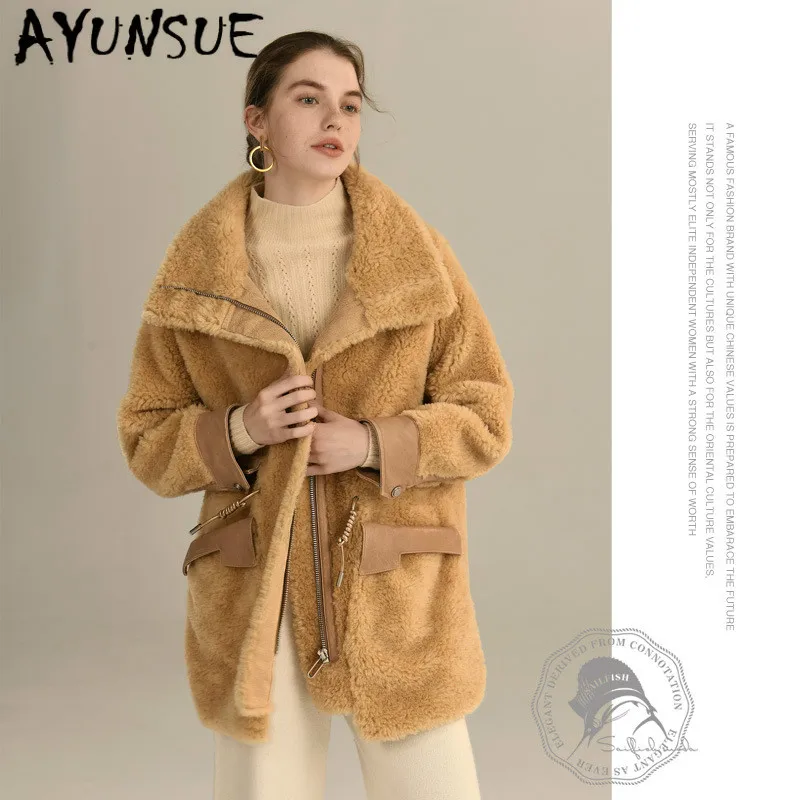 

Autumn Winter Coat Women Clothes 2020 Sheep Shearing Real Fur Coat 100% Wool Jacket Women Korean Lamb Fur Tops HYL1936 YY1957