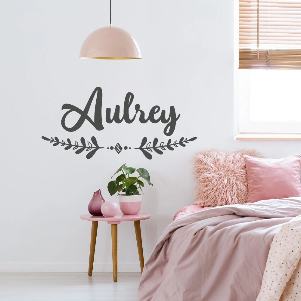 Girl Name Wall Decal Boho Nursery Wall sticker Custom Name Decal Personalized Baby Gifts Boho Bohemian Girls Bedroom Decor G325