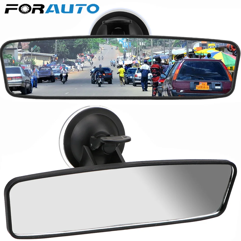 Wide-angle Rearview Mirror With 360° Rotates Adjustable Suction Cup Interior Rear View Mirrors Universal Car Rear Mirror