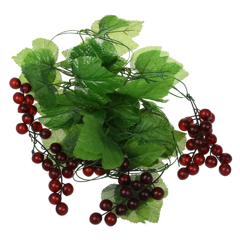 2x Artificial Grape Vine Garland Fruit for Home Garden Decoration