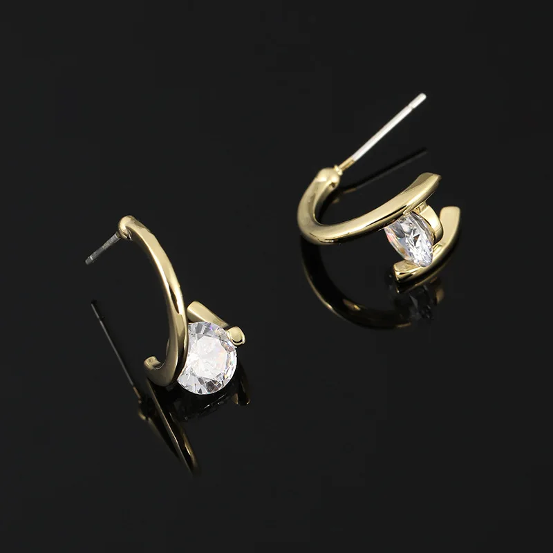 Simple Silicone Mosquito Coil Ear Clip Without Pierced Simple Zircon Earrings Cross Jewelry Female Gift Hot Sale