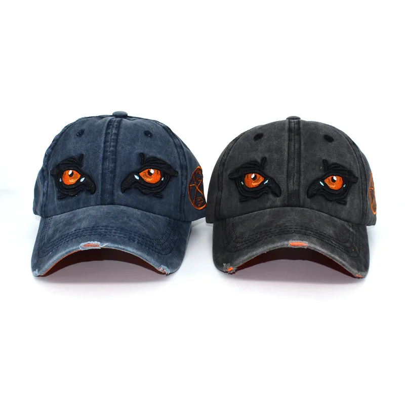 

Men's And Women's Baseball Cap Eye Fashion Embroidery Hat Wash Cotton Sun Shading Men And Women Baseball Hat Women Baseball Cap
