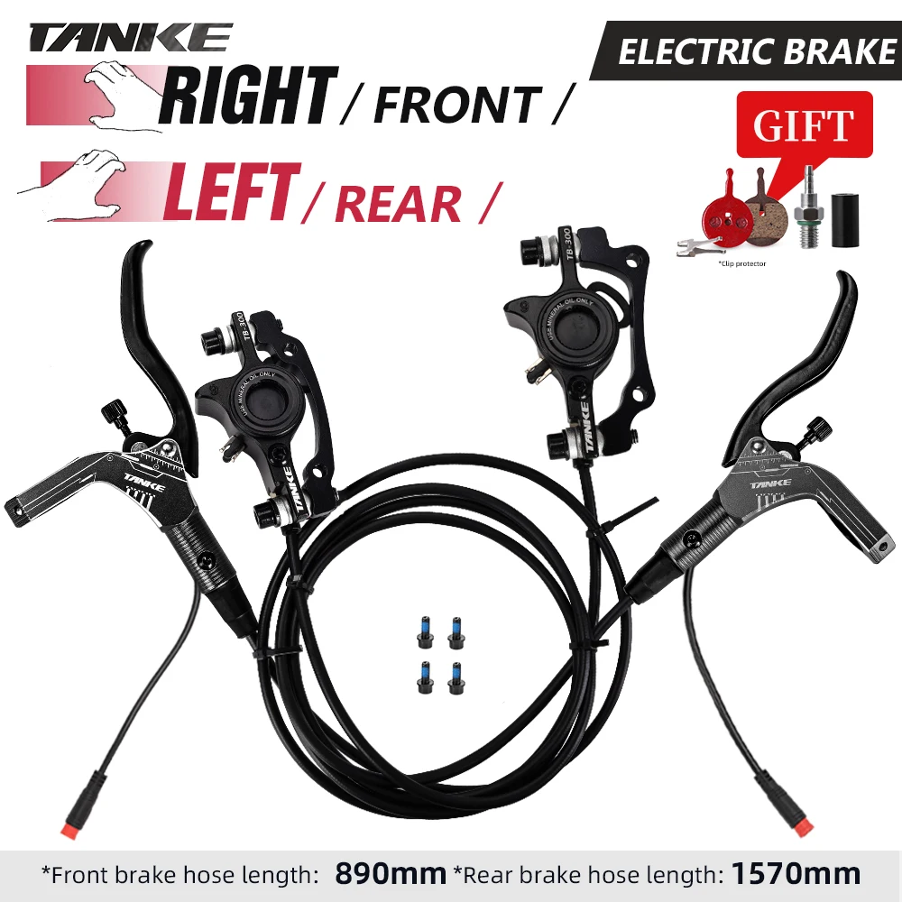 TANKE E-Bike MTB Hydraulische Schijfremset Elektrische E Scooter Power Control Shifter Fietsremmen 160mm rotoren Aluminiumlegering