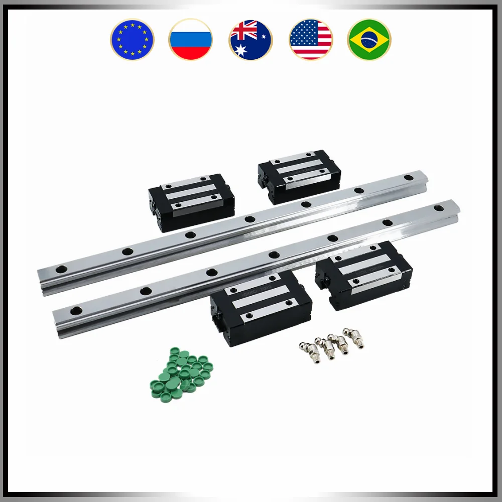 

CNC guides 2 PCS HGR20 700mm linear guide rail + 4 pcs HGH20CA / HGW20CC sliders block bearings for CNC Router