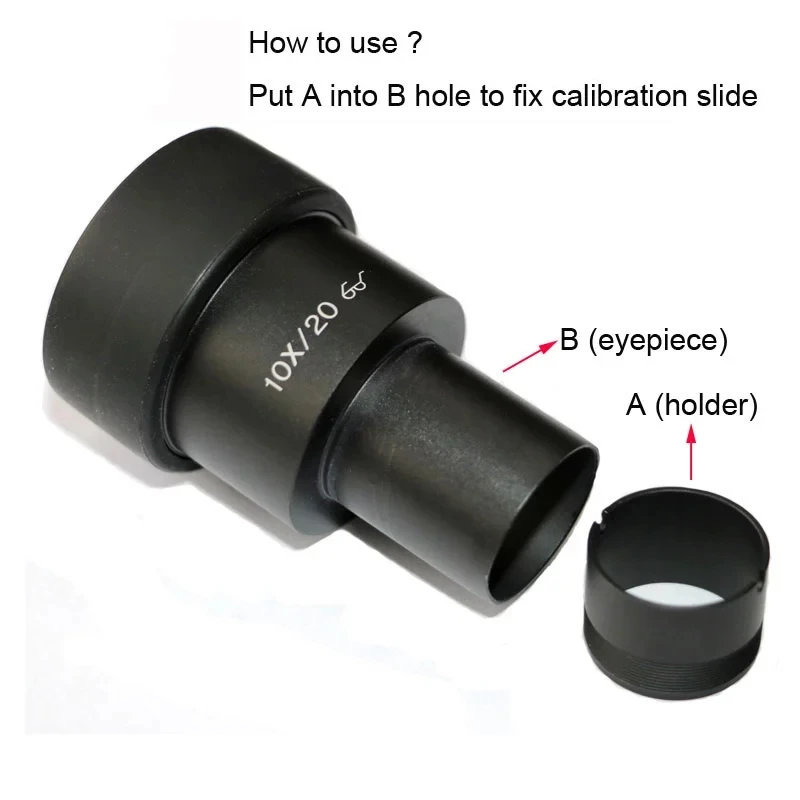 Soporte deslizante para microscopio de 20,4mm, soporte de fijación para micrómetro, graficulo Ocular para Olympus CX22, CX31, CX41