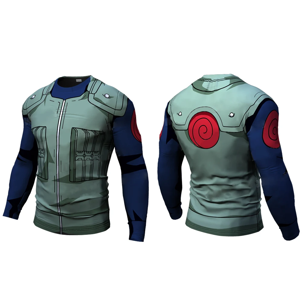 New Ninja Anime Cosplay Fitness Compression Funny Casual t shirt Men armor Bodybuilding Long Sleeve 3d t shirt Gym Tops Shirts
