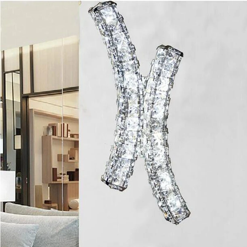 Modern LED K9 Crystal Wall Light Diamond Bracket Lamp Reading Hotel Bedroom Aisle Veranda Bedside Fixture