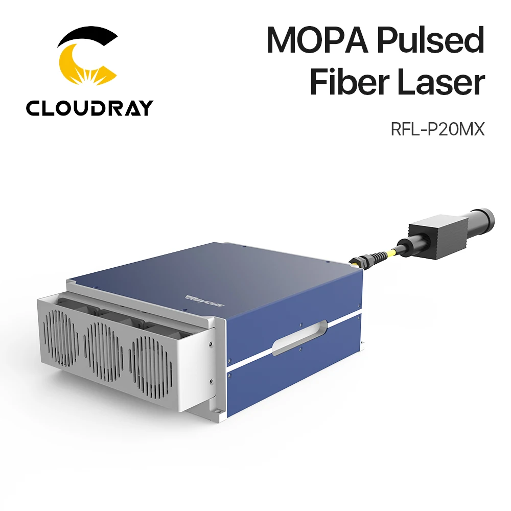 Cloudray Ban Đầu Raycus Mopa Xung Sợi Nguồn Laser 20W RFL-P20MX Màu Đánh Dấu DIY Bạc Vàng Đánh Dấu Cho Đánh Dấu Máy