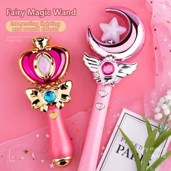 2-6Y Princess Girl Glowing Flower Fairy Cartoon Magic Wand Children Glowing Toy Play House Toy With Colorful Lights Party Gifts