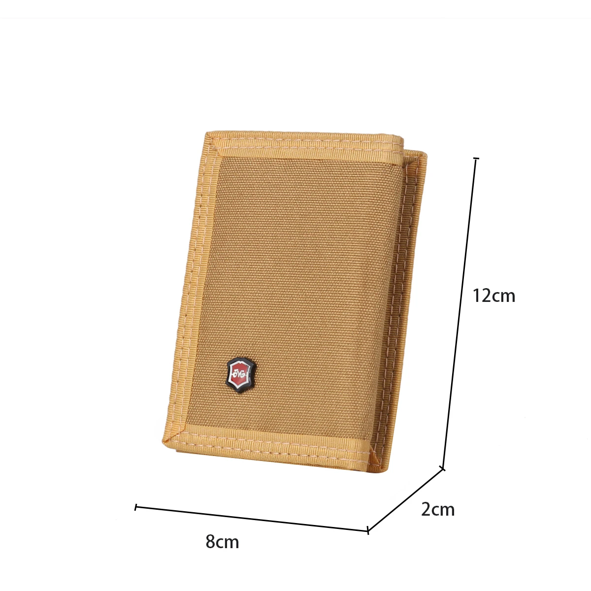 Men 3-fold Coin Purse Solid Color Canvas Wallets with Velcro Fashion Card Holder Pack