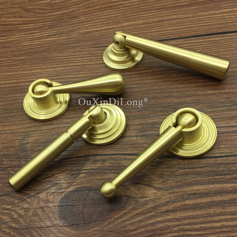 Retro Vintage 10PCS European Pure Brass Cabinet Pulls Cupboard Wardrobe Drawer Kitchen Cabinet Handles and Knobs Brass Tone