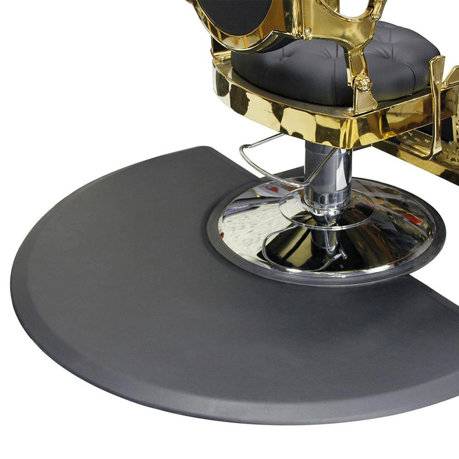 Large Semi Circle Salon Mat 5\'x3\' 1/2\' Anti-Fatigue Barber Floor Mat Black Barber Chair Mats Stations Salon Chair Mat