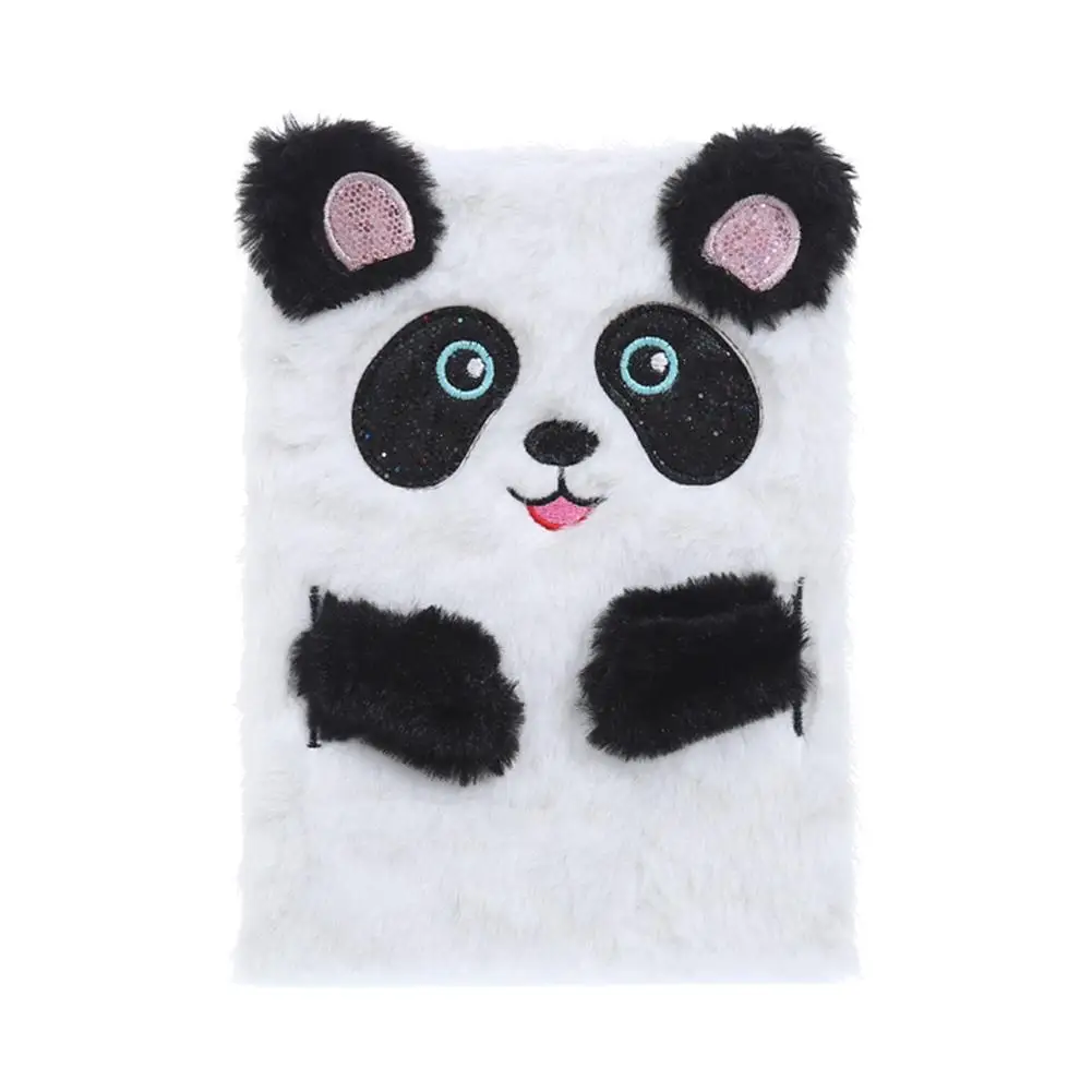 

2021 new Cartoon Cat Panda Fluffy Diary Girls Journal Notebook Memo Pad Birthday Gift Planner kawaii Cute Notebooks for Students