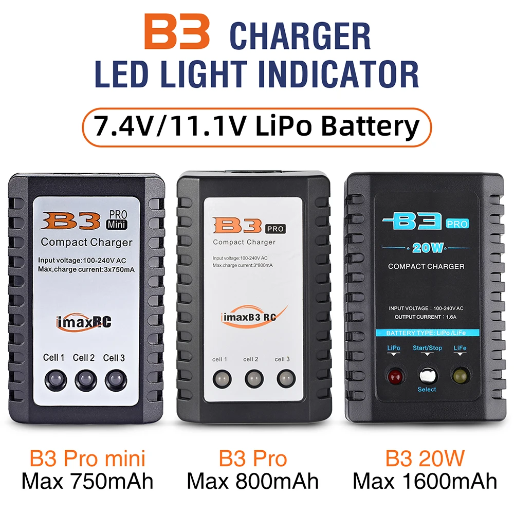 ชาร์จ B3 20W B3 Pro 10W RC Compact Charger 2S 3S Lipo แบตเตอรี่อะแดปเตอร์7.4V 11.1V Professional Charger Power Supply