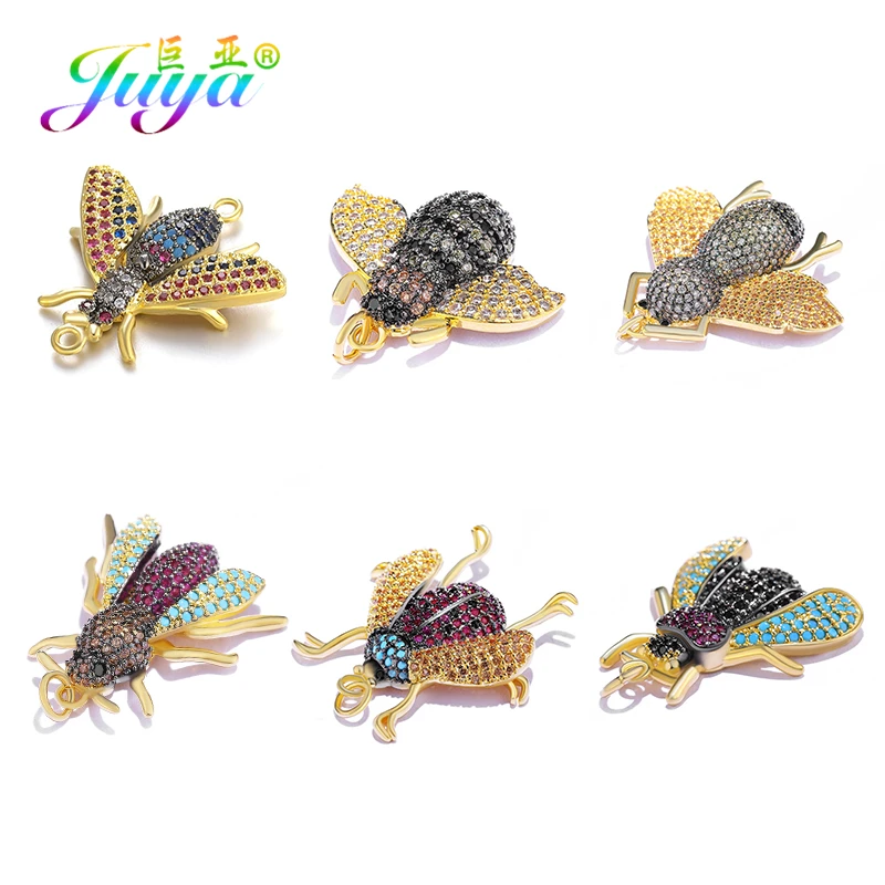 Juya Handmade Rainbow Smile Face Angel Slipper Insect Bee Butterfly Charms For DIY Fashion Pendant Christmas Gift Jewelry Making