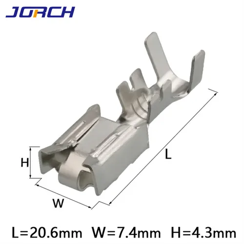 Imagen 2 del producto Terminal de alambre de latón engarzado hembra para coche, Terminal eléctrico de estaño y cobre para altavoz, para Delphi 6,3, 50 piezas, 12033769mm