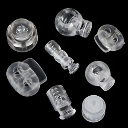 10pcs Cord Lock Plastic Stopper Cord Ends Toggles Clip Buckle Transparent Clear Frost Shoelace Sportswear DIY Bag Accessories