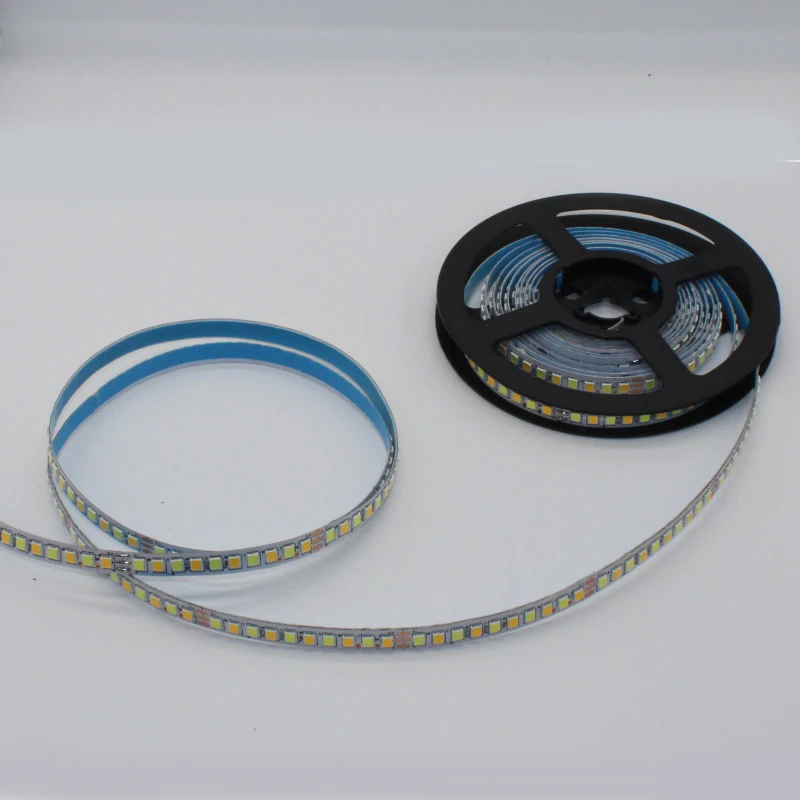 High lumen SMD2835-200D Double colors LED strip 8mm width light tape be used in chandeliers ceiling lamp panel light etc..