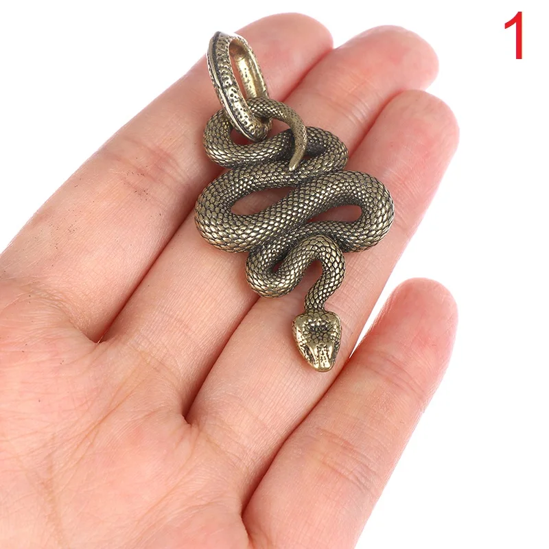 Multiherramienta Edc latón serpiente llavero Metal chavetros Cobra forma de serpiente hecho a mano llavero herramienta moda Animal llavero