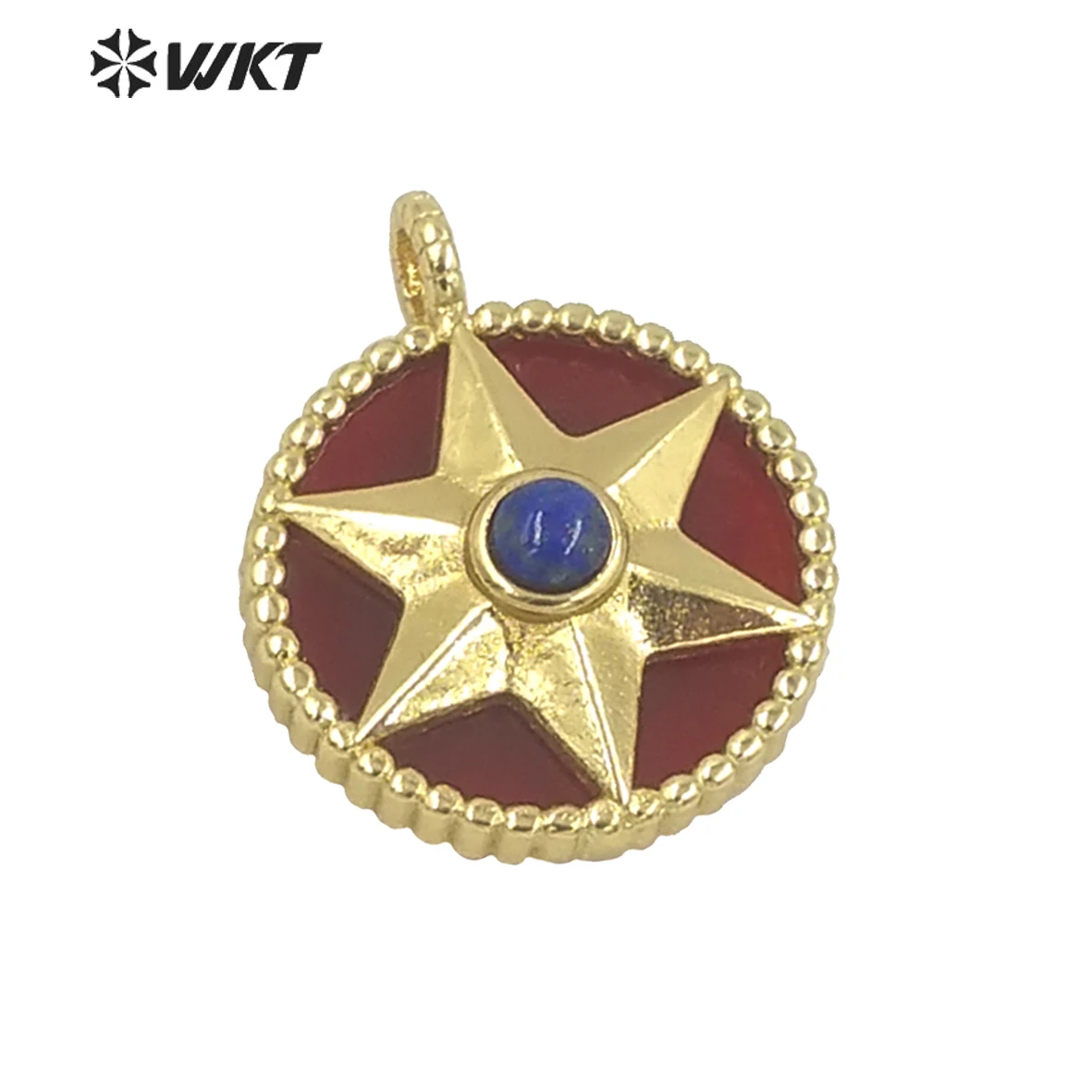 WT-P1488 WKT Optioneel Meerdere Kleuren Goud Electroplated Ronde Star Patroon Hanger Mode Hanger Bevindingen Sieraden Benodigdheden