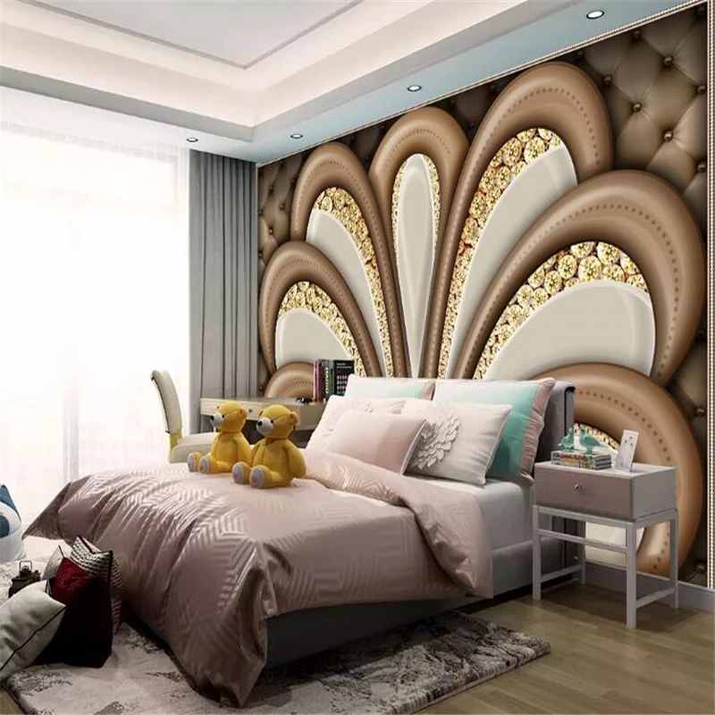 wellyu Custom wallpaper papel de parede 3D embossed peony swan lake mural background wall wallpapers for living room tapety