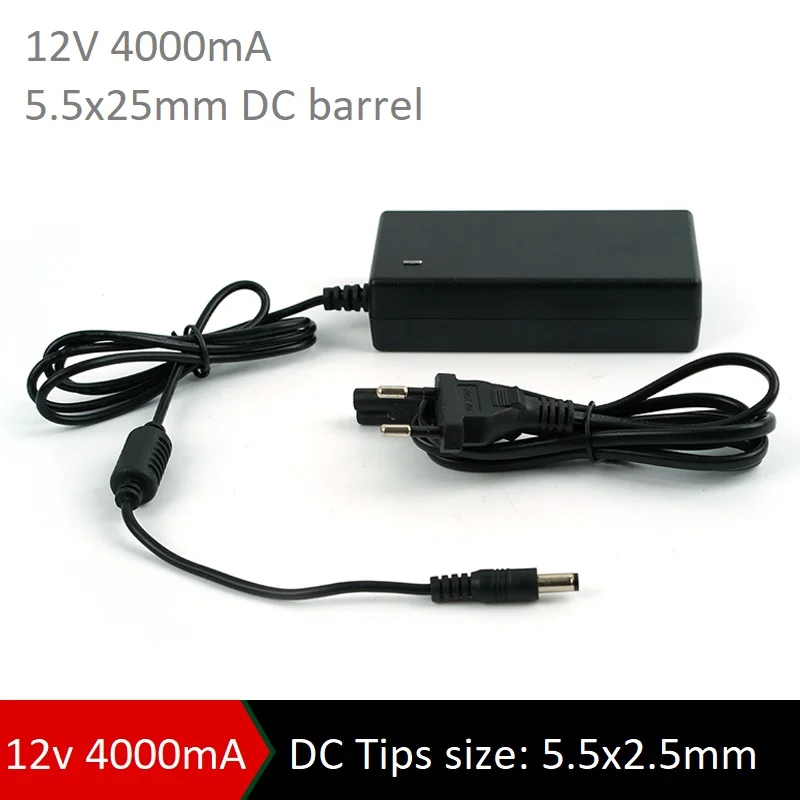 AC DC Power supply 12V 4A Switch adapter DC Charger 12V 4A 48W AC/DC Power Adapter for LCD Monitor, LED Strip Light ,Camera