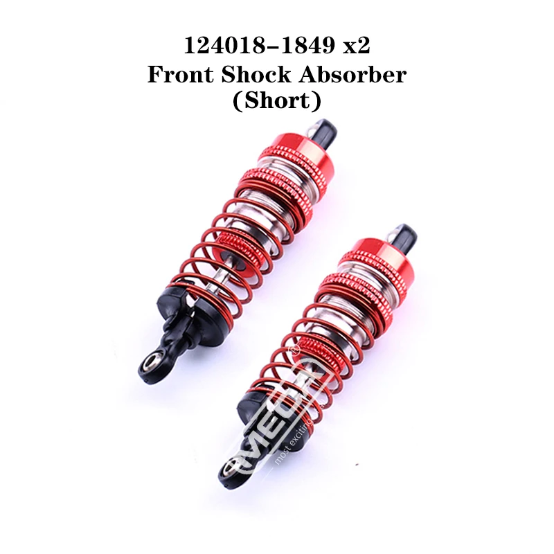 

WLtoys RC Car Spare Parts 4WD 124018-1849 Metal Front Shock Absorber Short Set 1/12 Original Accessories