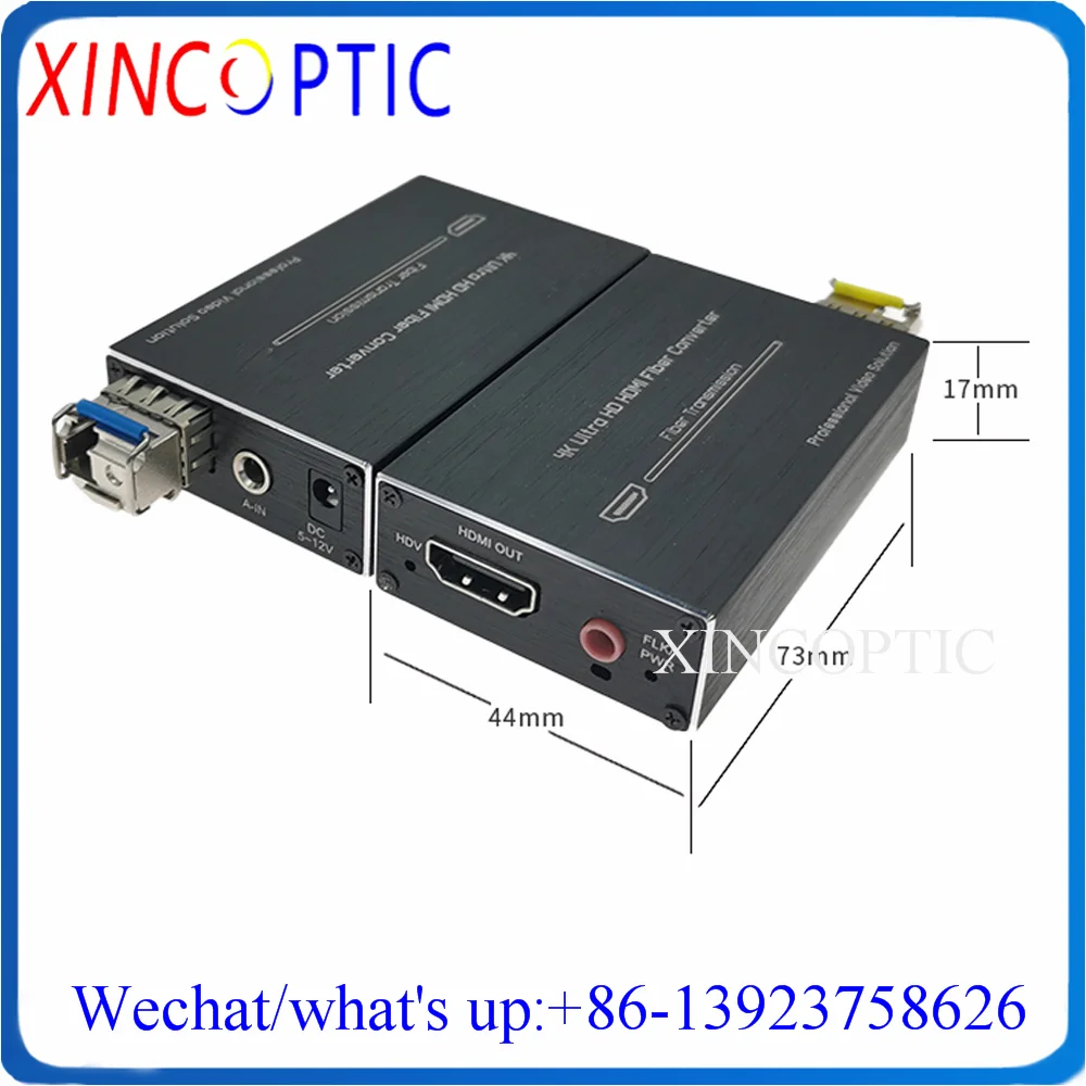 Micro Mini 4K HDMI Fiber Extender with External Audio with Stereo Transceiver SM SX 20KM