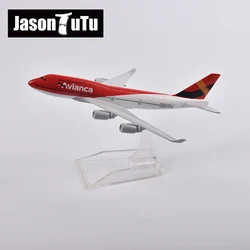 JASON TUTU 16cm Avianca Boeing 747 Airplane Model Plane Model Aircraft Diecast Metal 1/400 Scale Gift Collection Dropshipping