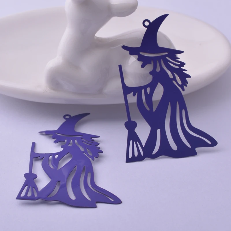 30 Stück AA3594 33*50mm Halloween Schmuckzubehör Hexenanhänger Zauberer-Anhänger Große Ohrring-Accessoires – Detail 5