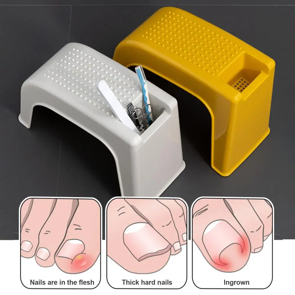 Taburete pequeño para uñas para damas, soporte para pedal de oficina, taburete antideslizante para baño, taburete Tricolor para masaje y pedicura,