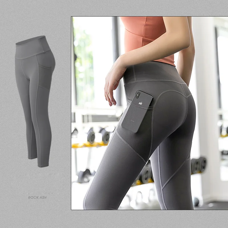 Nowe wysokiej talii brzoskwiniowe Booty damskie legginsy rozciągliwe bezszwowe spodnie do jogi rajstopy energia Push Up Fitness odzież sportowa do