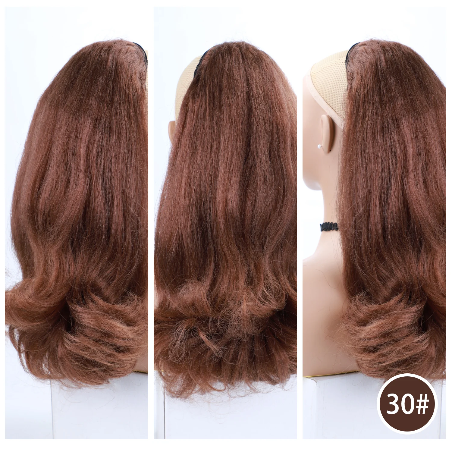 Blice Synthetic Drawstring Ponytail Hair Pieces Ponytail Kinky Straight Hair Extensions Kanekalon Hair With Combs Warp Ponytail