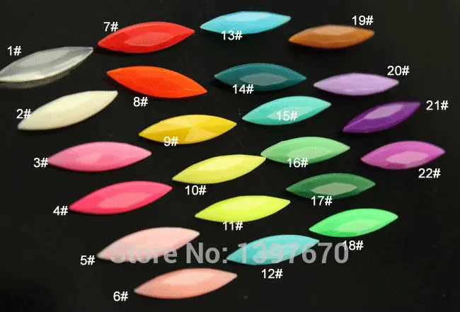 50pcs 4x15mm various colors Marquise navette  candy Fancy Acrylic  Stone Pointed back  Beads No holes  For Jewelry Making,Garm