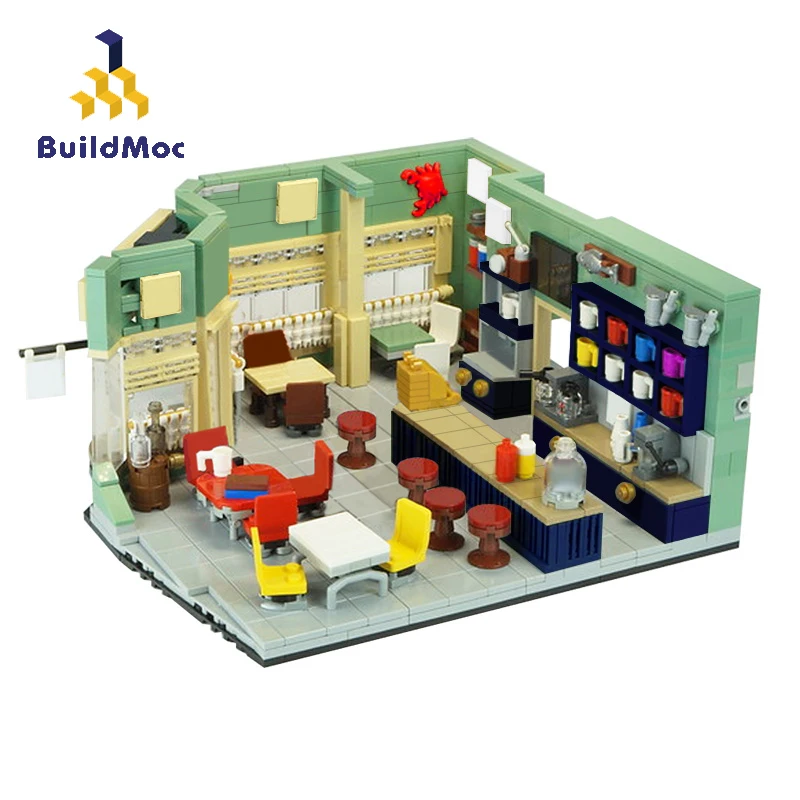 Buildmoc Ideas Architecture Gilmoreds House Girls Luke's Diner Restaurant Building Blocks Toys for Children MOC-46310 Gifts