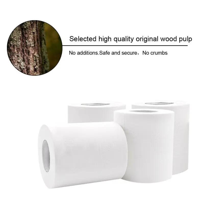 2/4 Rolls Toilet Paper Bulk Bath Tissue Bathroom White Soft 4 Ply 50g/Roll Dropshipping